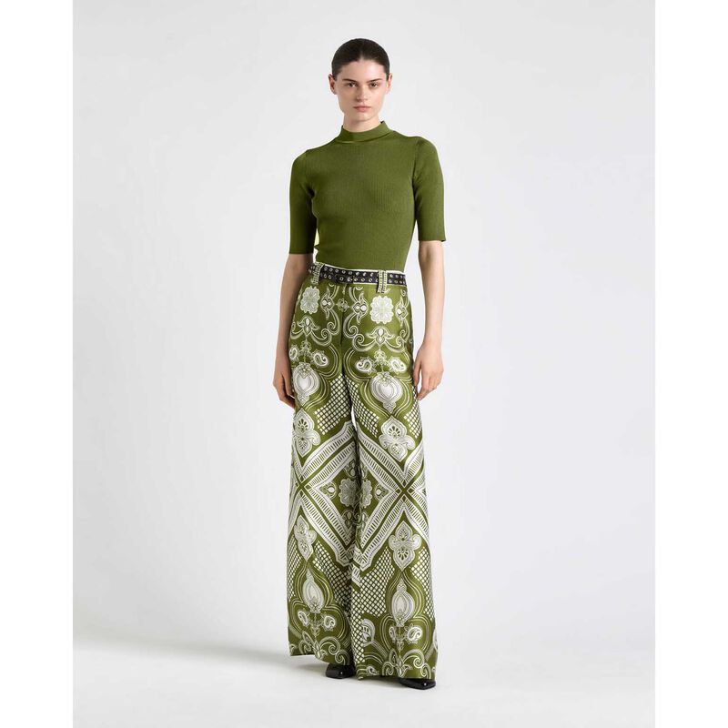 Cue Shiny Rib Elbow Sleeve Knit image number 3